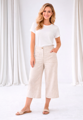 Pantalón Culotte Lino 62017