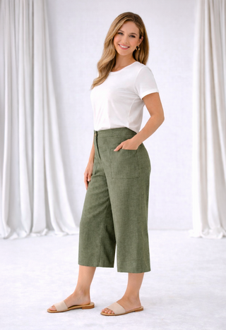 Pantalón Culotte Lino 62017